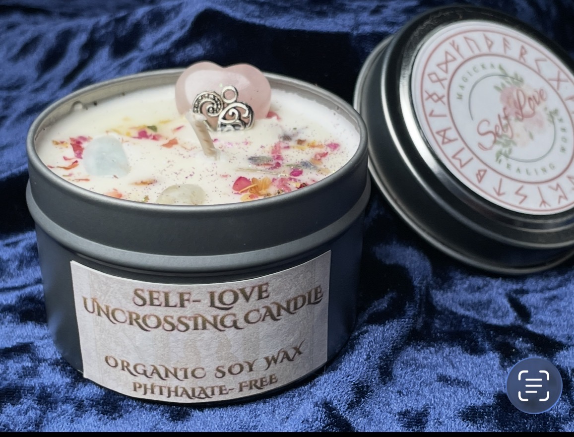 Candles - Uncrossing & Manifestation - 4oz Organic Soy Wax Non-Toxic Aromatherapy Intention Candles - Image 7
